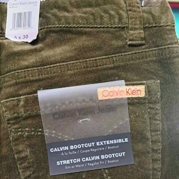 New Calvin Klein Stretch Corduroy Bootcut Pants - Picture 1 of 3